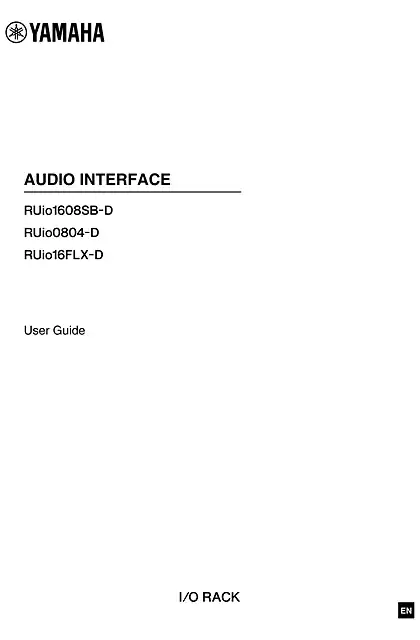 yamaha雅马哈RUio1608SB-D RUio0804-D RUio16FLX-D User Guide
